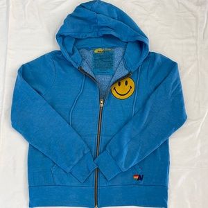 Aviator Nation Smiley face zip up hoodie